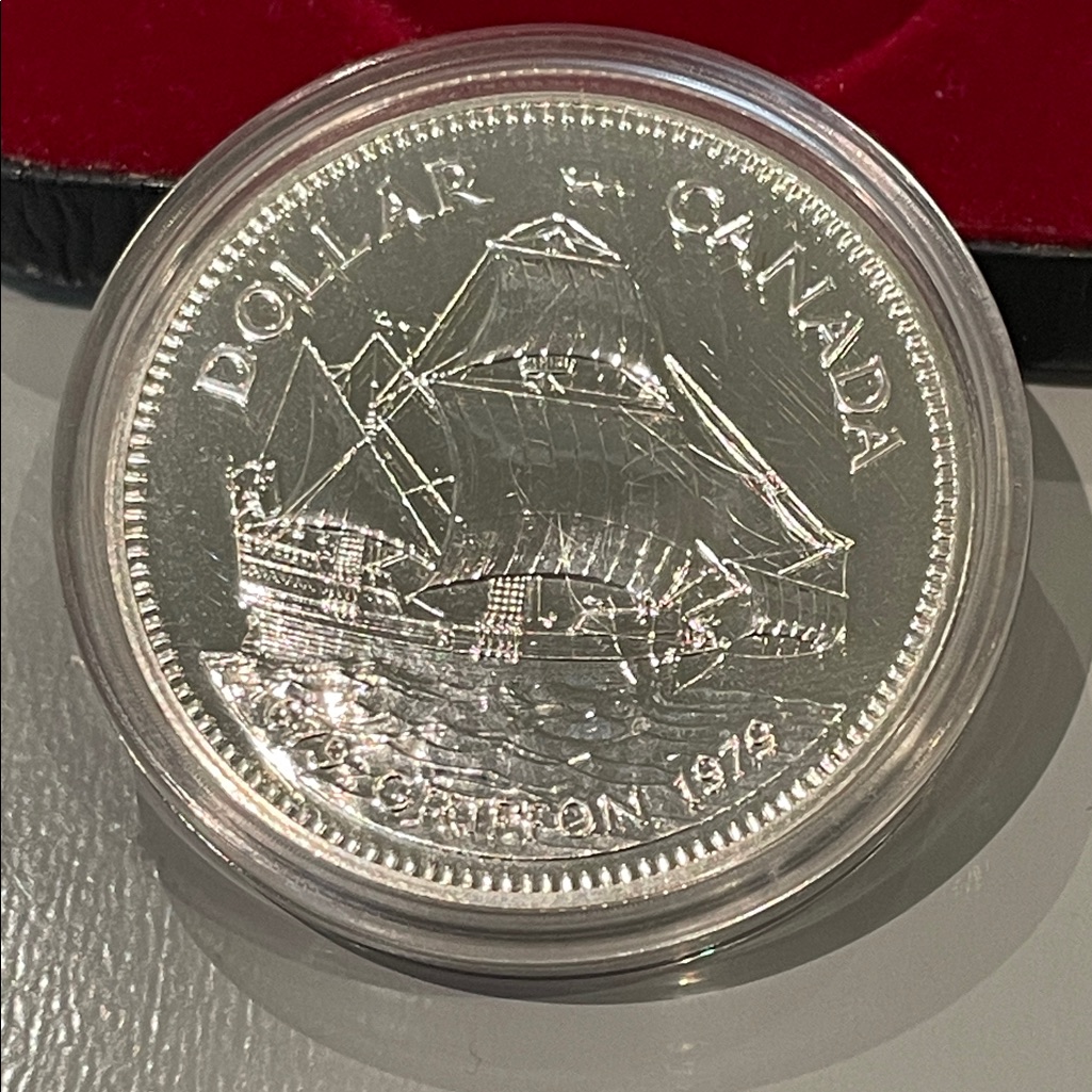 Rcm 1979 Silver Dollar In Original Leatherette Case Griffon